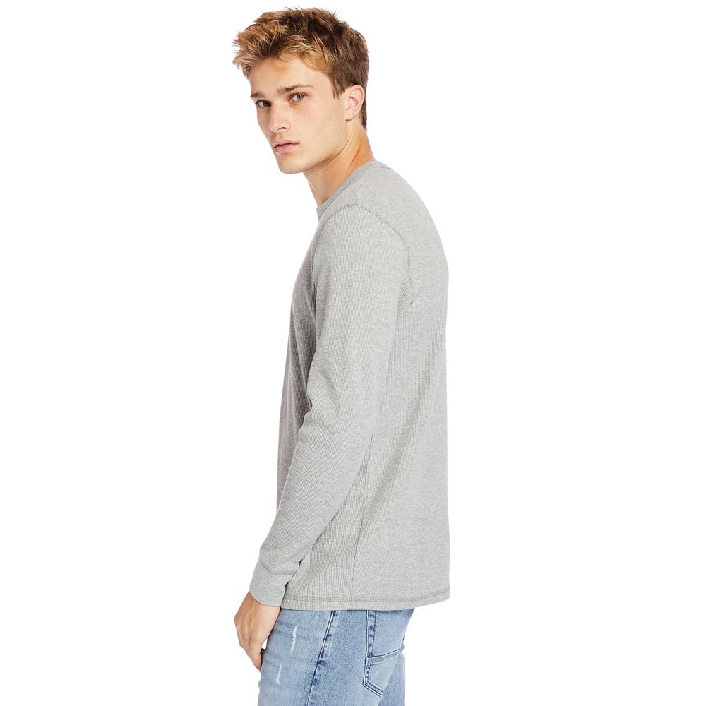 Camisa Masculino - Timberland Wharf River Waffle-Knit Crewneck - CNGPA6092 - Cinzentas
